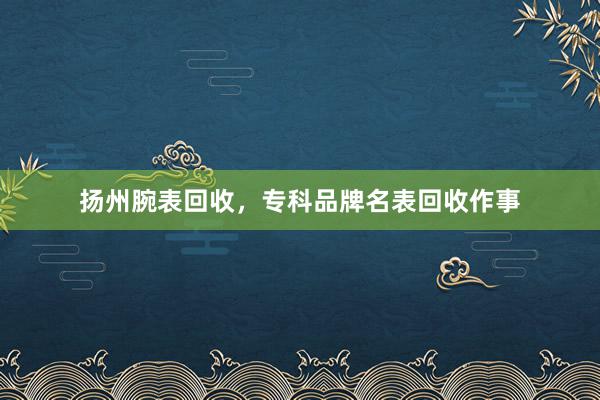 扬州腕表回收，专科品牌名表回收作事